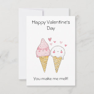 Carte "Tu me fais fondre !" – Glace mignonne et drôle