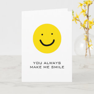 Carte Tu Me Fais Toujours Sourire Jaune, Joyeux Amour Du
