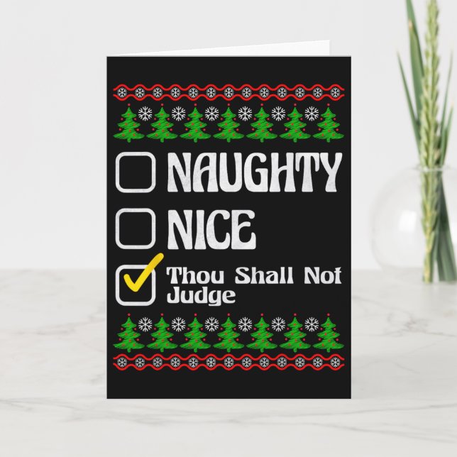 Carte Tu ne jugeras pas drôle naughty nice list Chris (Devant)