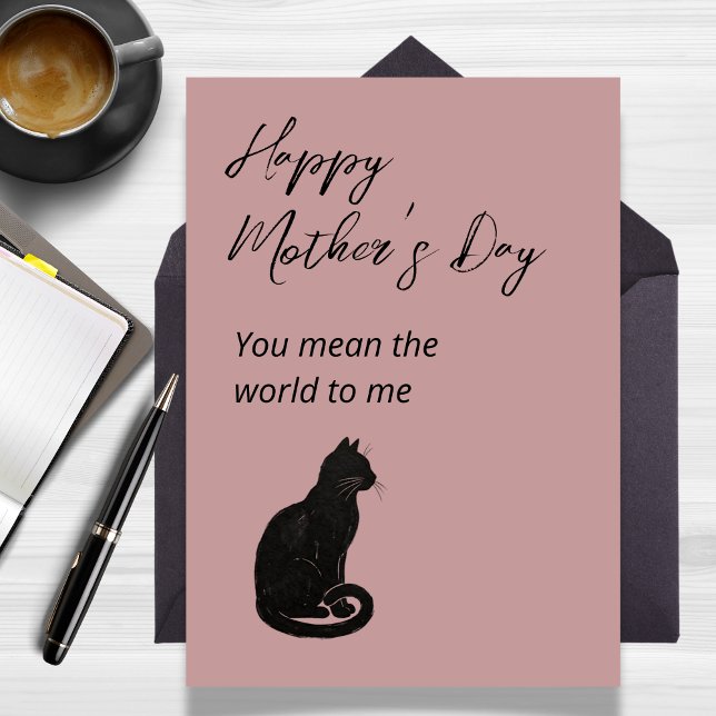 Carte Tu représentes le monde pour moi Chat Fête des mèr (You Mean the World to Me Cat Mother's Day Card)