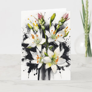 Carte Tuberose - Fleurs aquarelle