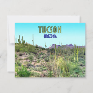 Carte Tucson Arizona Cactus et Mountain Flat Card