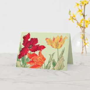 Carte Tulide de perroquet, Anniversaire floral