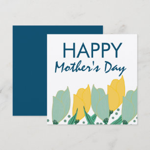 Carte Tulip Floral Joyeux Fête des Mères Main tirée