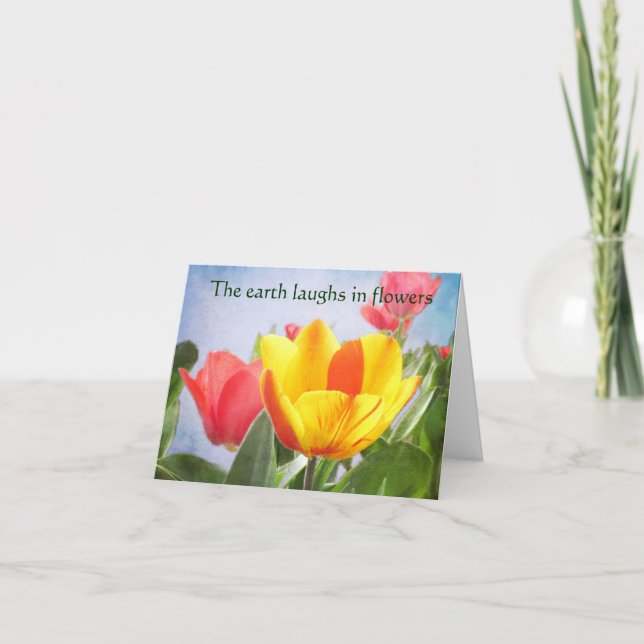 Carte Tulip Spring Joy Jour des terres Salutation (Devant)