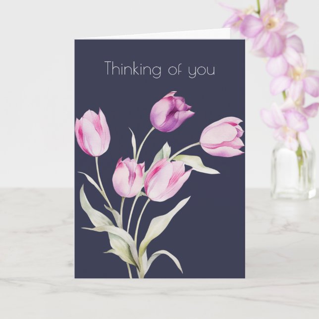 Carte Tulipe botanique florale bohème Pensée pour vous (Orchidée)