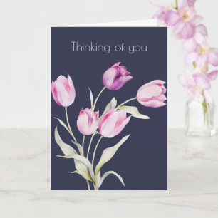 Carte Tulipe botanique florale bohème Pensée pour vous