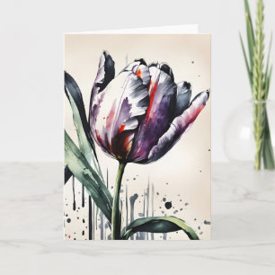 Carte Tulipe - Fleurs aquarelle