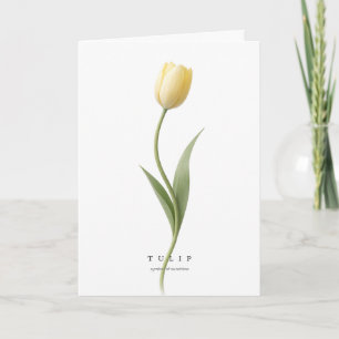 Carte Tulipe jaune Art botanique Symbole de soleil/joie