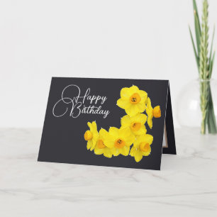 Carte Tulipe Jaune Botanique Printemps Moderne Anniversa