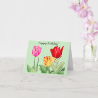 Tulipe, Joyeux Anniversaire, Art du bois japonais