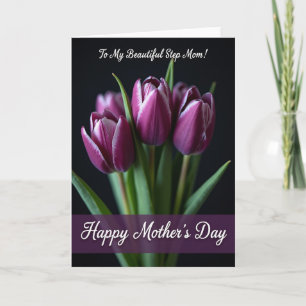 Carte Tulipe Magenta à pois