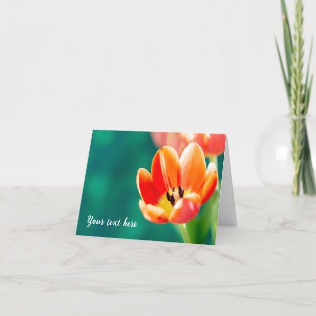 Carte Tulipe orange simple (Devant)
