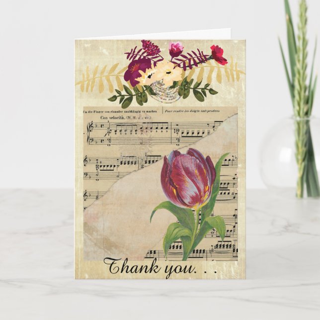 Carte Tulipe Romance GreetingCard de musique victorienne (Devant)