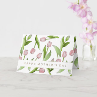 Carte Tulipe Rose Moderne Fête des Mères