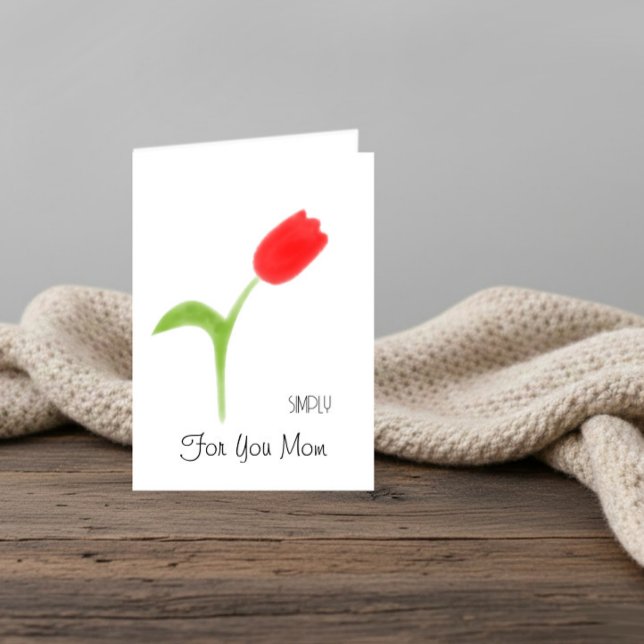 Carte Tulipe rouge pour la fête des Mères (Créateur téléchargé)