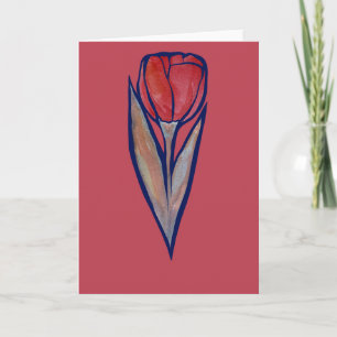 Carte Tulipe Rouge Printemps Nature                     
