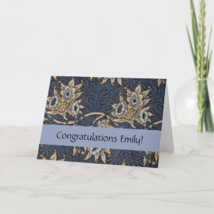 Carte Tulipe Saules Motif Bleu Floral de William Morris