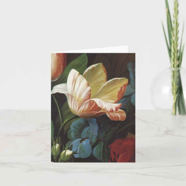 Carte Tulipe vintage de jardin en fleur, fleurs (Devant)