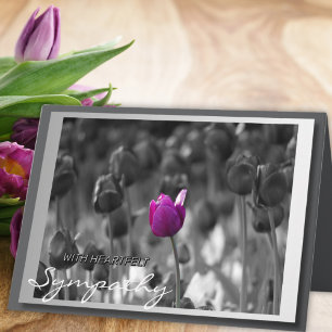 Carte Tulipe Violette Avec Condoléances Du Coeur Sympath