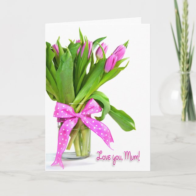 Carte Tulipes d'anniversaire pour maman (Devant)