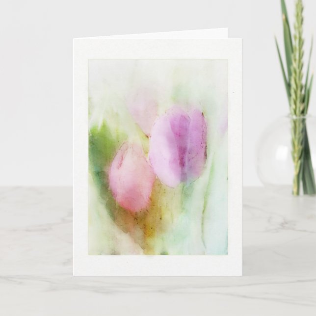 Carte Tulipes d'aquarelle (Devant)