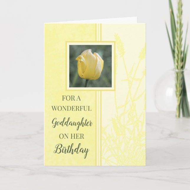 Carte Tulipes Jaunes Godgirl Anniversaire (Devant)