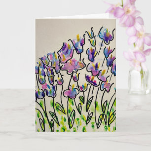 Carte Tulipes printanières colorées de vœux