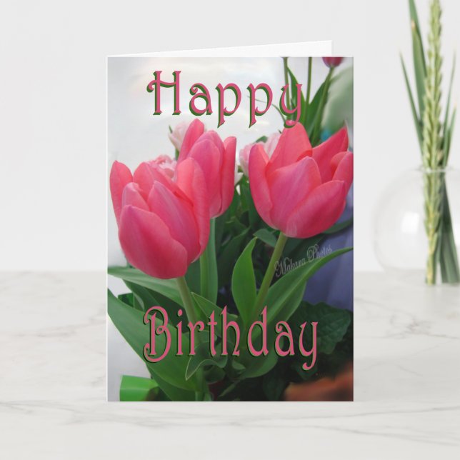 Carte Tulipes roses chaudes (Devant)