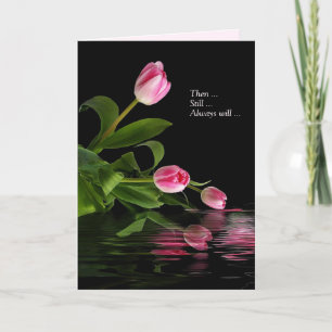 Carte Tulipes roses de l'année dans l'eau