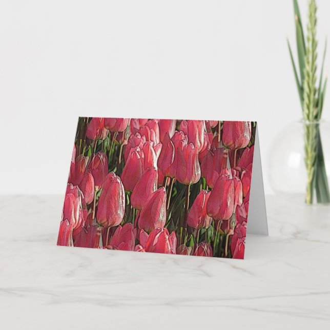 Carte Tulipes roses florales (Devant)