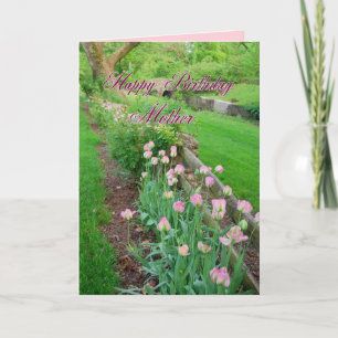 Carte Tulipes roses mère Joyeux anniversaire