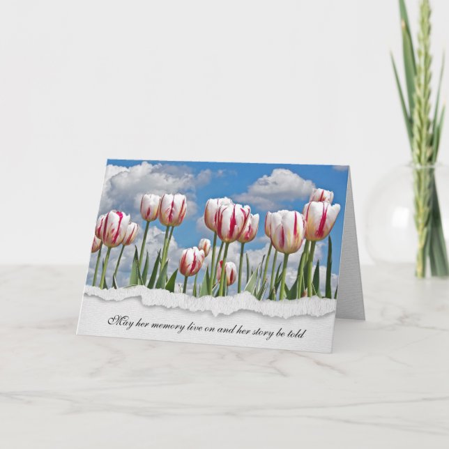 Carte tulipes rouges et blanches sympathie (Devant)