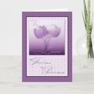 Carte Tulipes sentimentales de pourpre de l'anniversaire