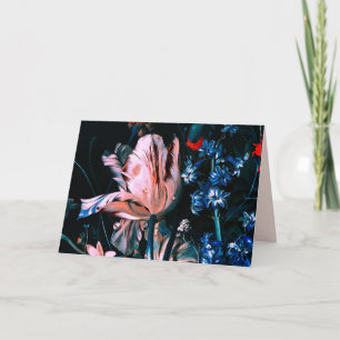 Carte TULIPS BLANC ROSE, CUPIDES, FLEURS Anniversaire