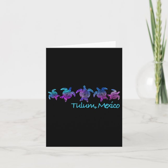 Carte Tulum Beach Design _ Cadeau de tortue tribale (Devant)