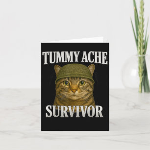 Carte Tummy Ache Survivante Chat Mème Drôle Kitten Cadea