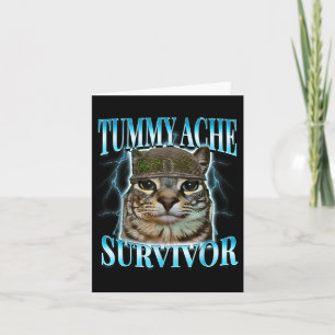 Carte Tummy Ache Survivor Chat Mème Drôle Dit Chats Ani
