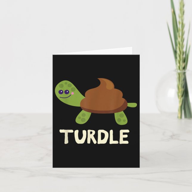 Carte Turdle Funny Turtle Poop Emoticon (Devant)