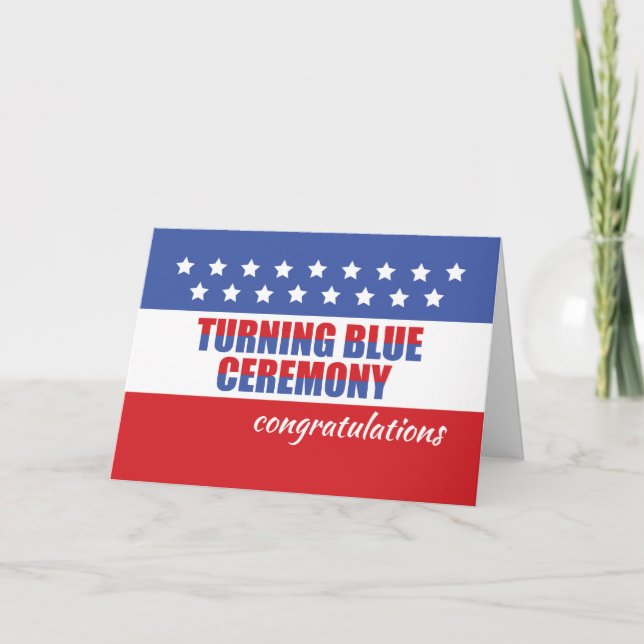 Carte Turning Blue Ceremony, Félicitations aux étoiles (Devant)