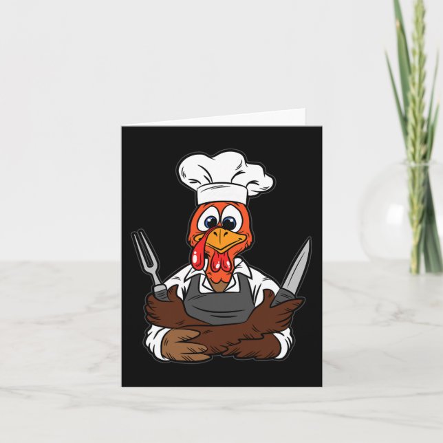 Carte Turquie Chef Thanksgiving Day Drôle Cuisine culina (Devant)