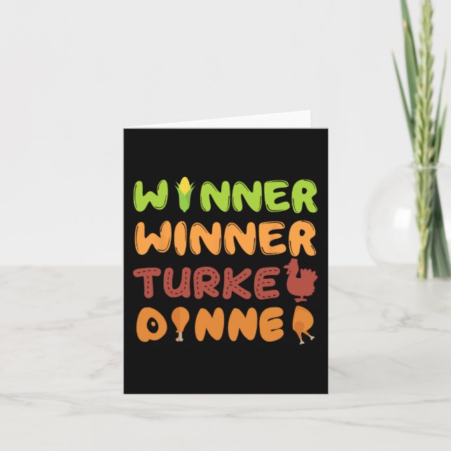Carte Turquie Dîner Gagnante Thanksgiving Fall Fun Fall  (Devant)