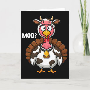 Carte Turquie Moo Cow Drôle Thanksgiving