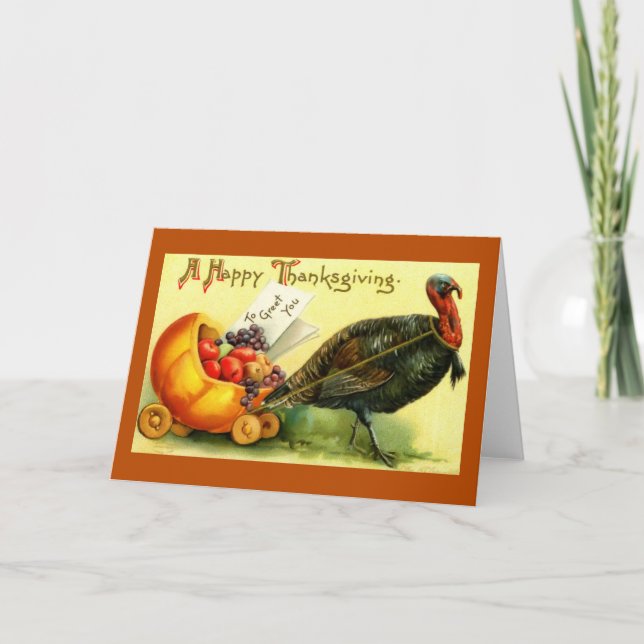 Carte Turquie Thanksgiving vintage (Devant)