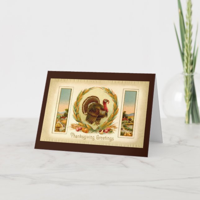 Carte Turquie Thanksgiving vintage (Devant)