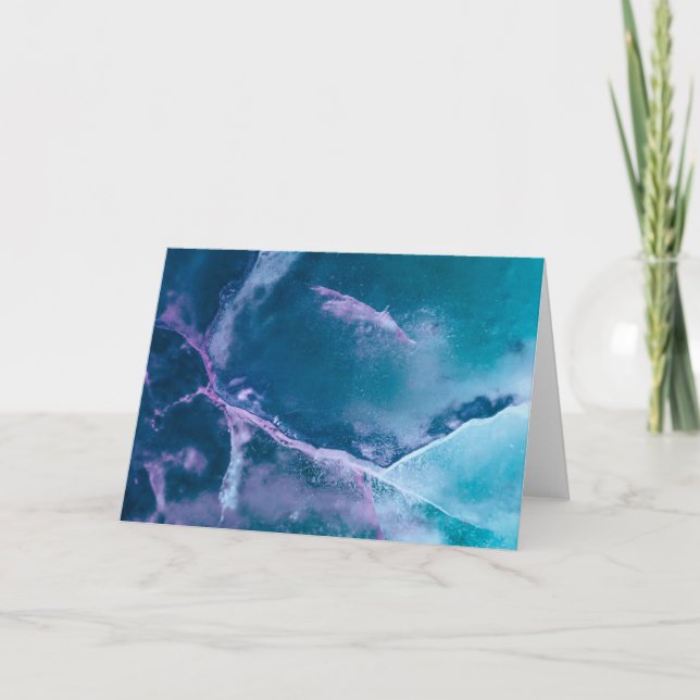 Carte Turquoise Abstrait Ice Art (Devant)