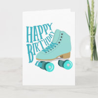 Turquoise Blue Retro Quad Roller Patinage Joyeux A