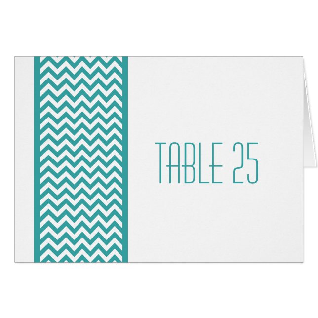 Carte turquoise Chevron Border Table (Devant horizontal)