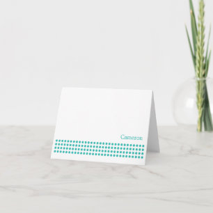 Carte-turquoise de note de blanc de rayure de