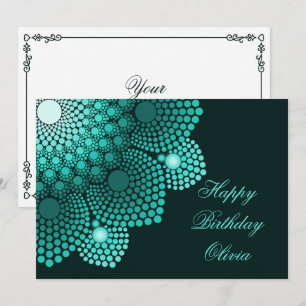 Carte Turquoise Dot Mandala Joyeux anniversaire